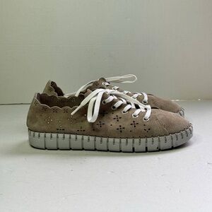 Anthropologie Suede Perforated Sneakers Size 38